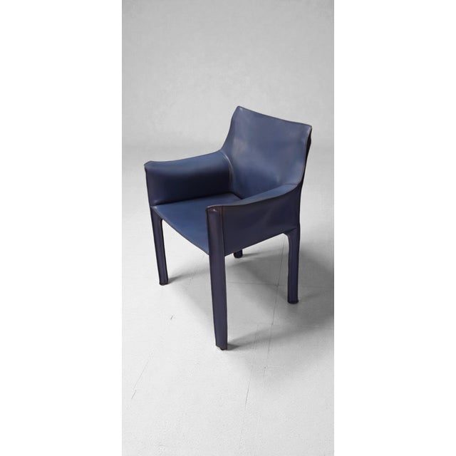 1990s Cab 413 Armchairs in Leather by Mario Bellini for Cassina, 1990, Set of 6 For Sale - Image 5 of 18