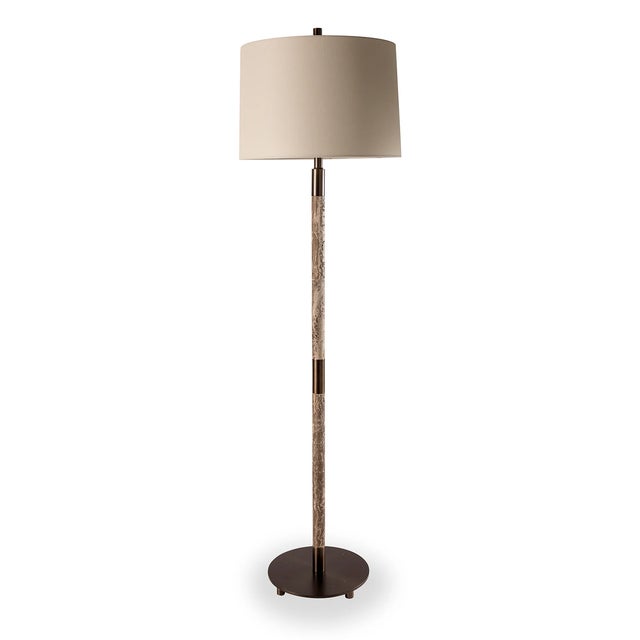 Mid-Century Modern Tivoli Marble Gray/Bronze Floor Lamp For Sale - Image 3 of 5