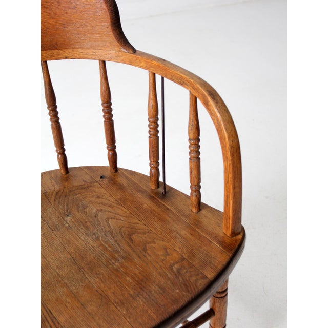 Early 20th Century Antique Captains Chair For Sale - Image 5 of 12