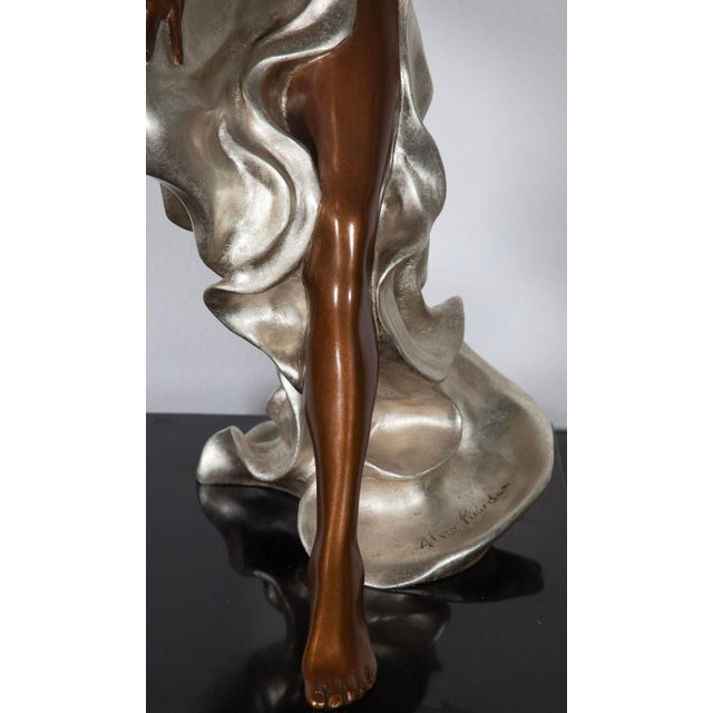 1980s Alice Riordan Art Deco Style Sculpture of an Woman - Signed and Numbered - 24" H For Sale - Image 4 of 7