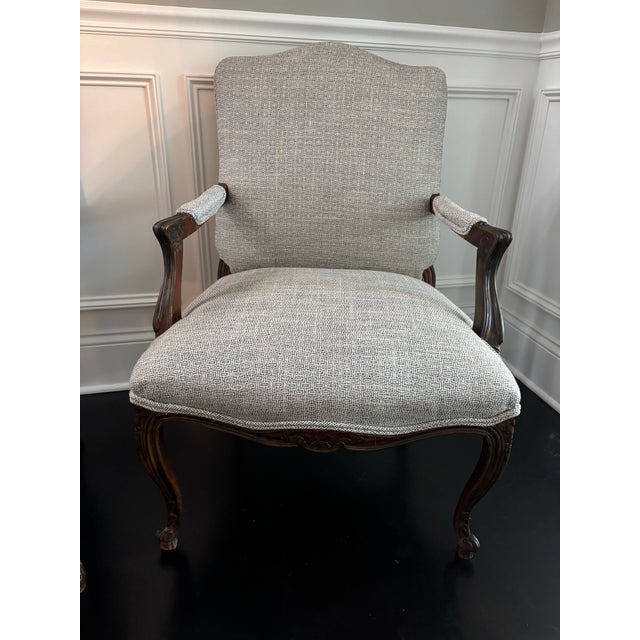 Upholstered French Style Chairs- A Pair For Sale - Image 9 of 12