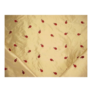Lee Jofa Embroidered Ladybird Silk Sun Drapery Upholstery Fabric - 6 Yards For Sale