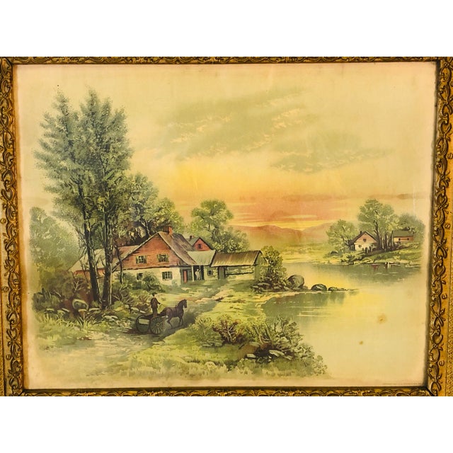 Late 20th Century Vintage Oak Wood & Gold Accented Frame For Sale - Image 5 of 9