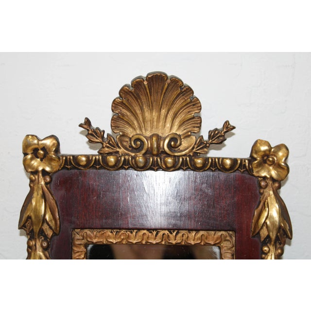 Traditional Rare Sized, Carved & Gilt Empire Mirror W/ Shell Top For Sale - Image 3 of 6