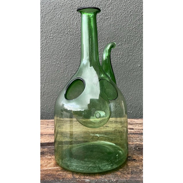 Vintage Italian Glass Wine Decanter For Sale - Image 9 of 12