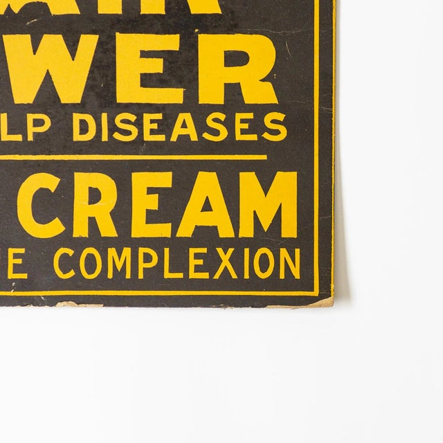 Dr. Lynas Hair Grower Toilet Cream | Antique Quack Medicine Sign For Sale - Image 6 of 11