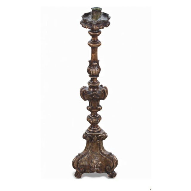 This is a classic pair of 19th century Italian pricket sticks in the Baroque style. The prickets date to the mid-19th...