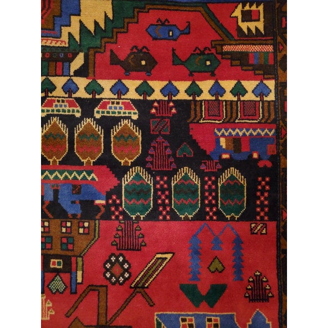 Afghan Red Pictoral Rug-2'11'x4'8" For Sale - Image 4 of 6