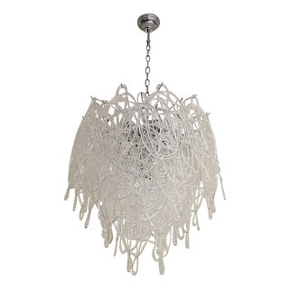 Modern Murano Glass Ragnatela Chandelier in Venini Style by Simoeng For Sale