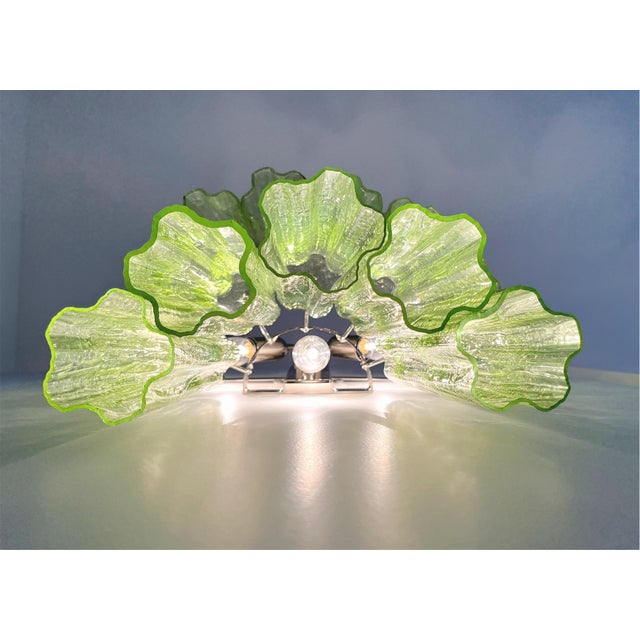 Green Murano Glass Tube Wall Sconces, 1990s, Set of 2 For Sale - Image 13 of 14