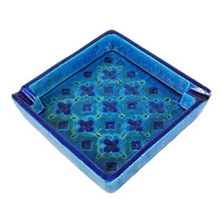 Mid-Century Italian Aldo Longi Rimini Blue Bitossi Cigar Ashtray For Sale