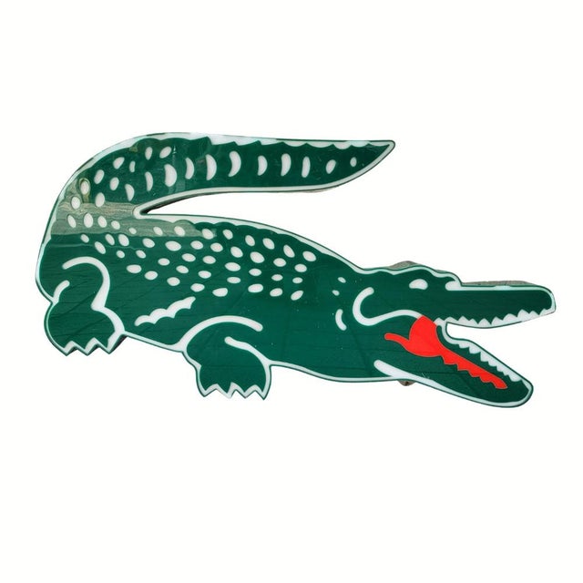 Mid-Century Modern Illuminated Advertising Sign of the Crocodile by Lacoste, 1980s For Sale - Image 3 of 18
