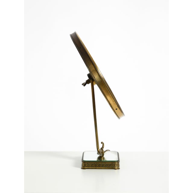 Large Mid-Century Italian Brass Table Mirror, 1950s For Sale - Image 6 of 18