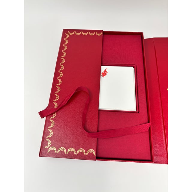 Cartier Paris Luxury Stationery Set, Red Dragons Design, France, 1990s For Sale - Image 9 of 10