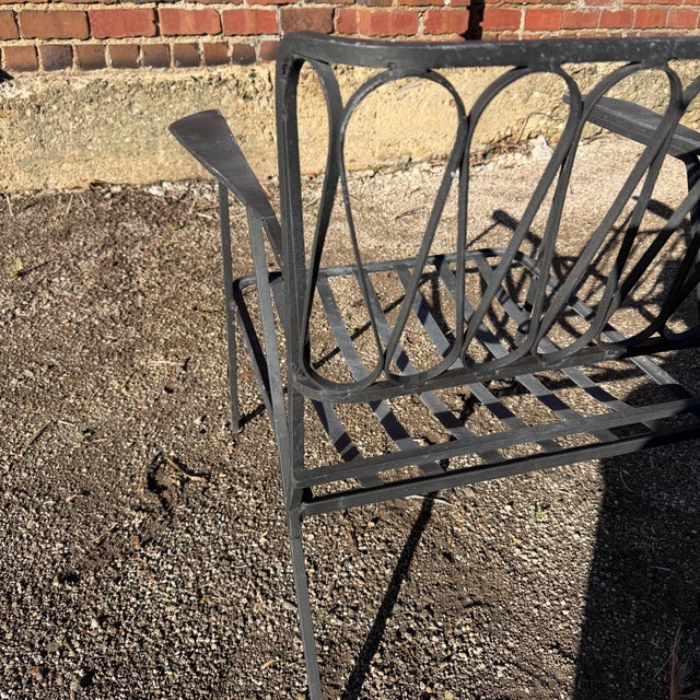 Black Mid-Century Modern Iron "Ribbon" Arm Chair Designed by Maurizio Tempestini for John Salterini, Attributed For Sale - Image 8 of 8