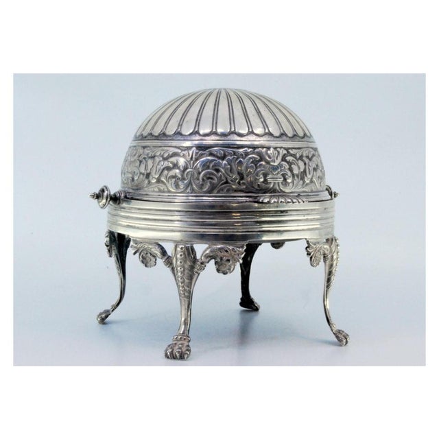 Butter Dish in Gummed Silver For Sale - Image 9 of 10