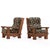 A Pair of French Heavy Oak Brutalist Style Open Arm Chairs, C. 1960. For Sale - Image 4 of 8