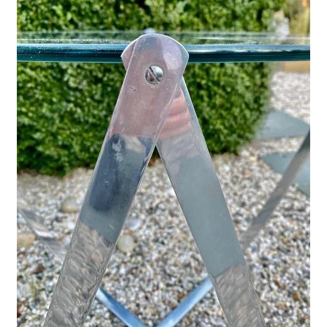 1960s 1960s Vintage John Vesey Sculptural Aluminum and Glass Accent Table For Sale - Image 5 of 7