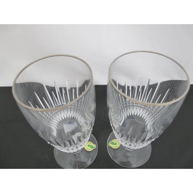 Waterford Crystal Waterford Crystal Lismore Diamond Platinum Iced Tea Glass Pair Unused in Box For Sale - Image 4 of 9