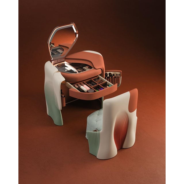 Orange Surreal Vanity Set by Malabar, Set of 2 For Sale - Image 8 of 18