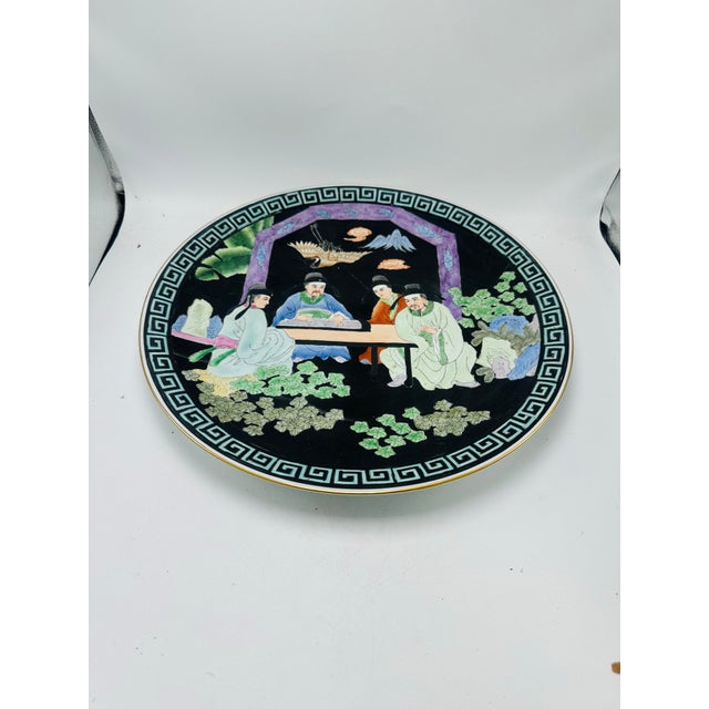 Chinoiserie Large Chinoiserie Decorative Platter For Sale - Image 3 of 7
