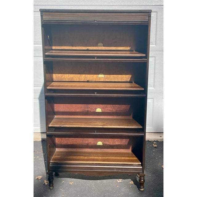 Wood Vintage Gunn Barrister Style Bookcase For Sale - Image 7 of 12