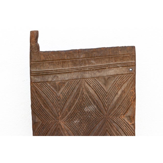 African Ancient Hourglass Carved Motif African Door For Sale - Image 3 of 8