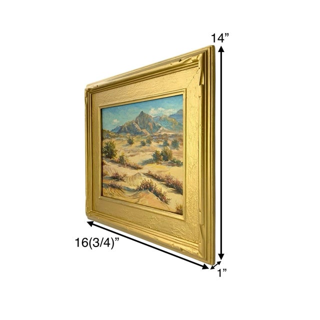 American Late 20th Century Painting California Desert Scene Oil on Board Signed Art Miriam Sandberg Art For Sale - Image 3 of 5