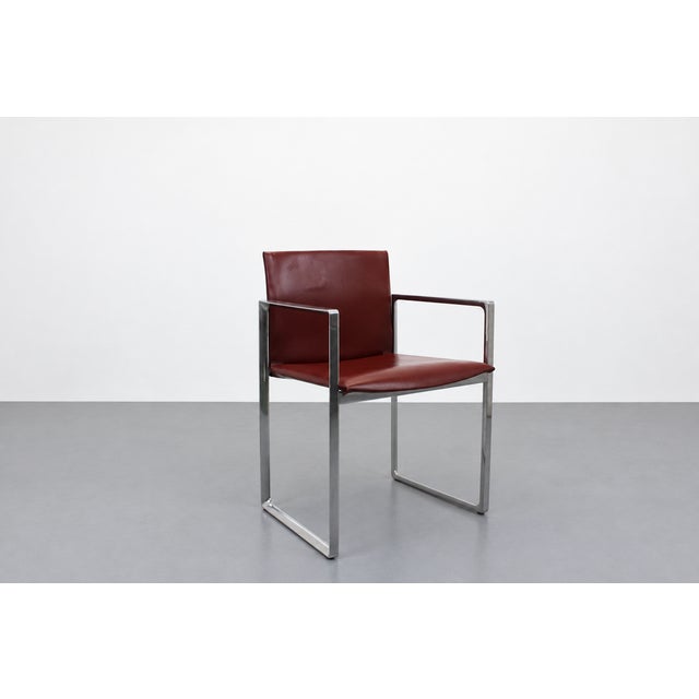 Early 21st Century Eve 184 Armchairs in Leather and Steel by Piero Lissoni for Cassina, 2010s, Set of 4 For Sale - Image 5 of 12