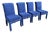 Late 20th Century Set of 4 Royal Blue Chairs With Tassels For Sale