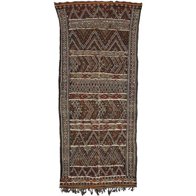 Vintage Zemmour Moroccan Kilim Runner Rug - 04'09 X 11'01 For Sale - Image 9 of 9