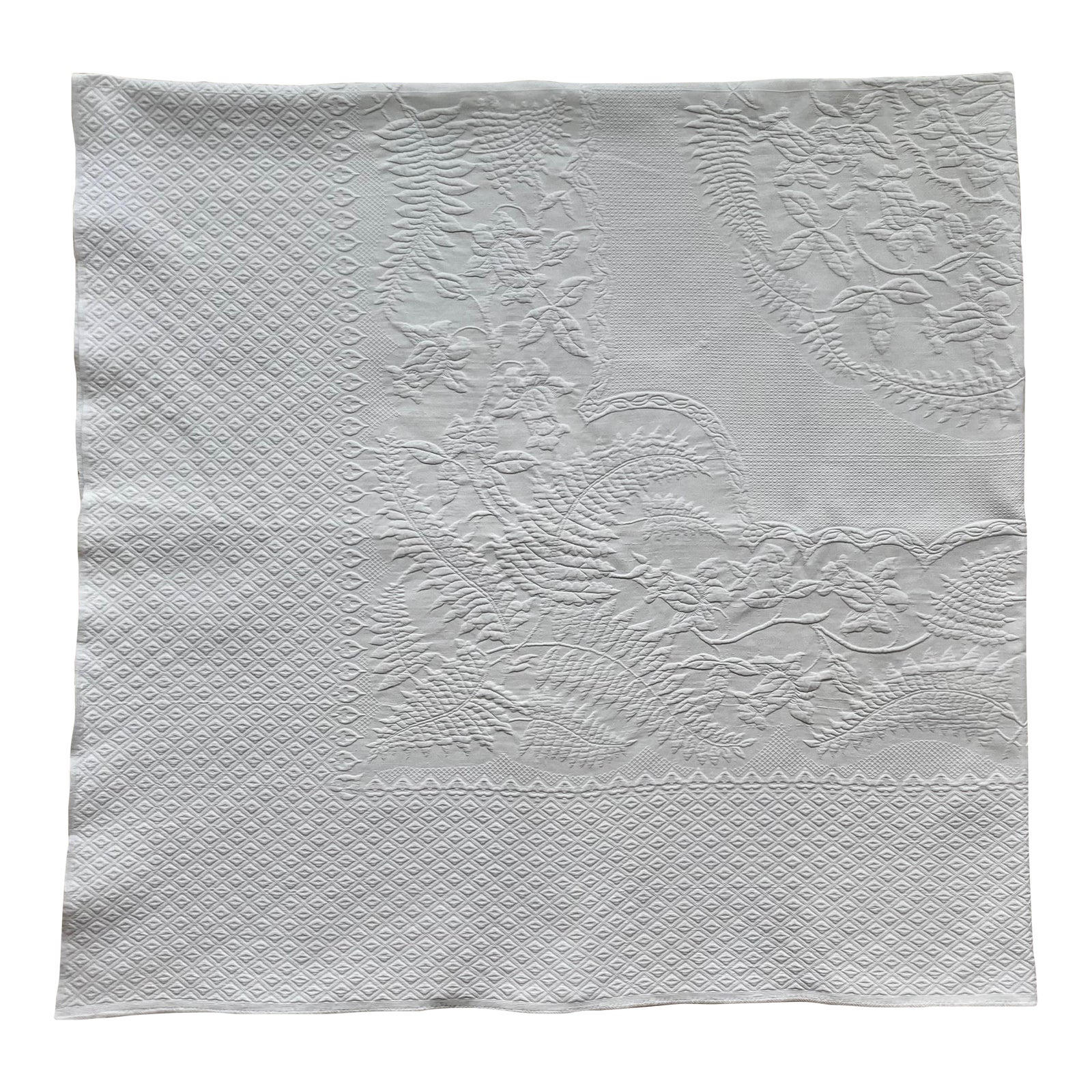 Antique French Matelasse TwinSized Bedspread or Throw Blanket Chairish