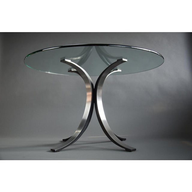Tecno T69 Dining Table in Glass and Metal by Osvaldo Borsani from Tecno, 1960 For Sale - Image 4 of 15