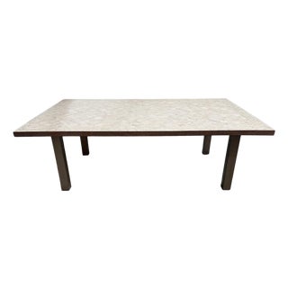 Beige Omni Pattern Mosaic Outdoor Coffee Table For Sale