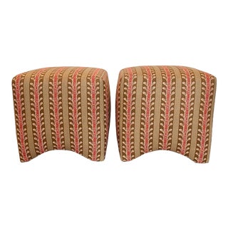 Contemporary Linen Patterned Cubes- a Pair For Sale