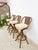 Brown 3 Vintage Coastal Bamboo Barstools Dark Rattan W/ Beige Cushions and Caned Back For Sale - Image 8 of 10