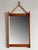 Teak Frame Wall Mirror with Leather Strap Suspension, 1960s For Sale - Image 4 of 4