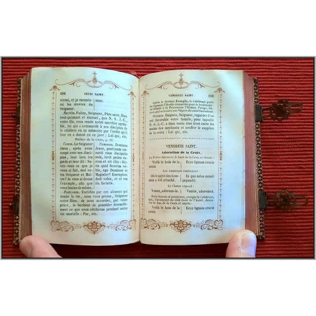 (1859) Clasped Christian Missal With Gauffered Page Edges - Illustrated Antique Devotional Christian Bible Art For Sale - Image 18 of 18
