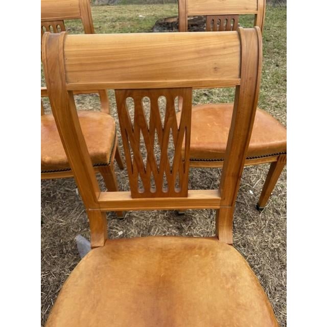 Fine 19th Century Neoclassical Style Leather Dining Chairs - Set of 6 For Sale - Image 14 of 16