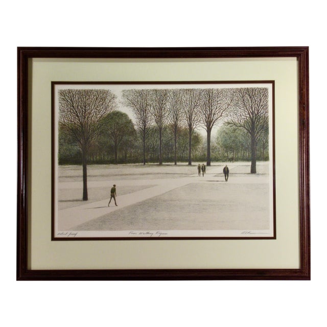 Harold Altman Four Walking Figures C. 1980 Original Print For Sale