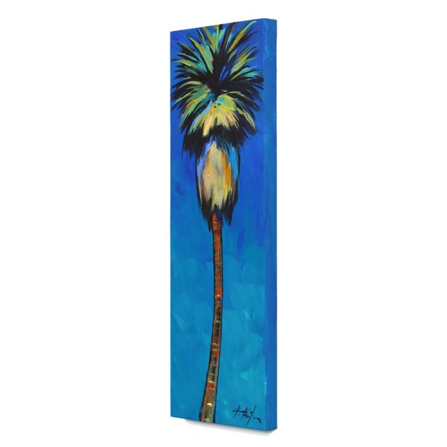 Contemporary Electric Dream - Original Blue Palm Tree California Pop Art Acrylic Painting on Canvas by Kathleen Keifer For Sale - Image 3 of 9