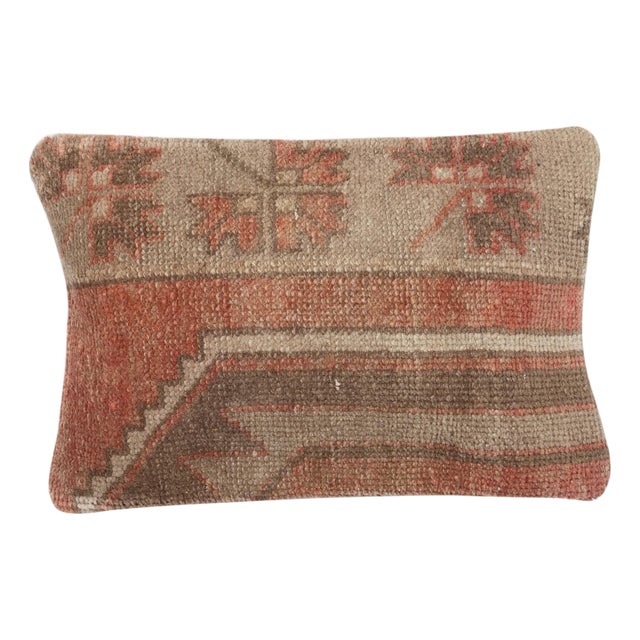 13"x20" Vintage Wool Cushion Cover. Handknotted Rug Pillow. Turkish Throw Pillow For Sale