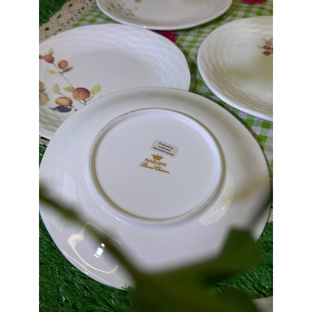 Narumi "Lucy's Garden" Series Floral Bone China Plate - Set of 5 For Sale - Image 9 of 9