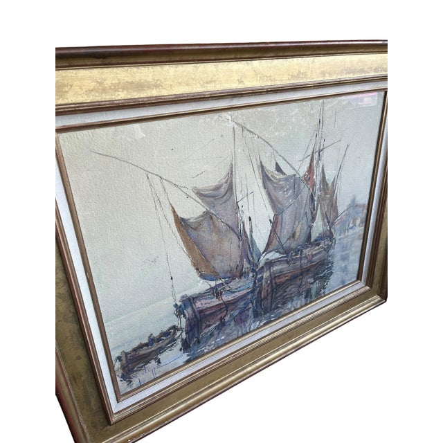 French Large French Watercolor For Sale - Image 3 of 6