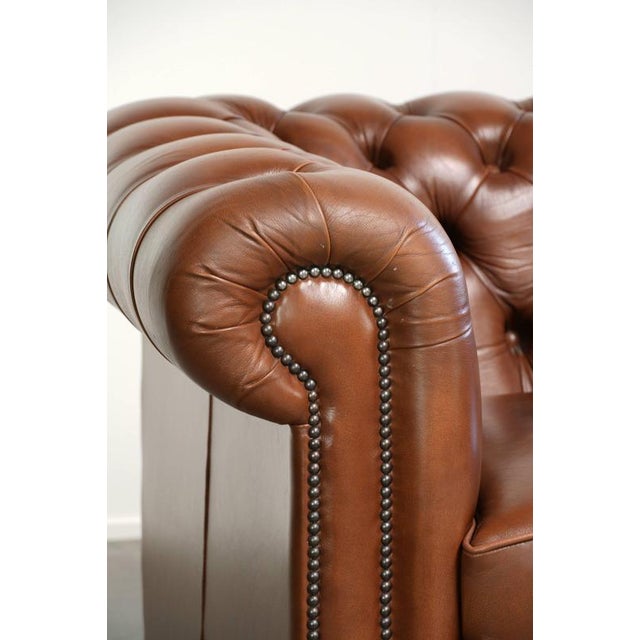 English Two-Seater Sofa in Cowhide Leather For Sale - Image 10 of 13
