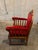Wood 2 Antique Red Velvet and Wood Regal Living Room Chairs For Sale - Image 7 of 11