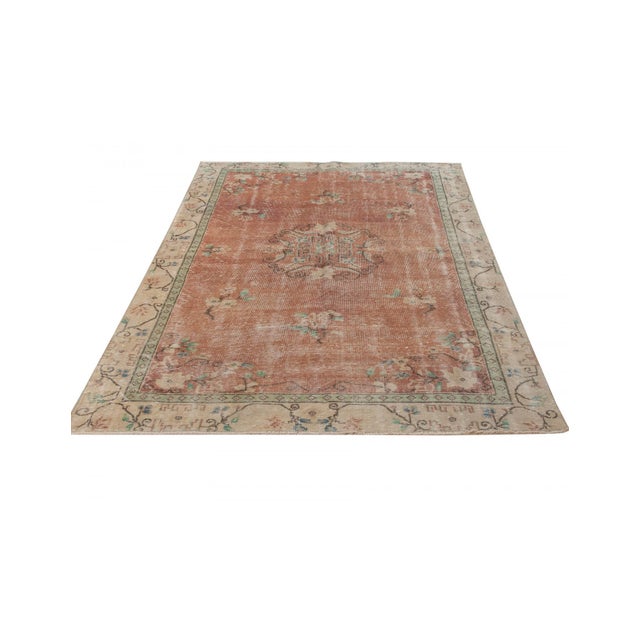 Mid-Century Modern Vintage Turkish Oushak Rug - 5`4" X 8`2" For Sale - Image 3 of 6