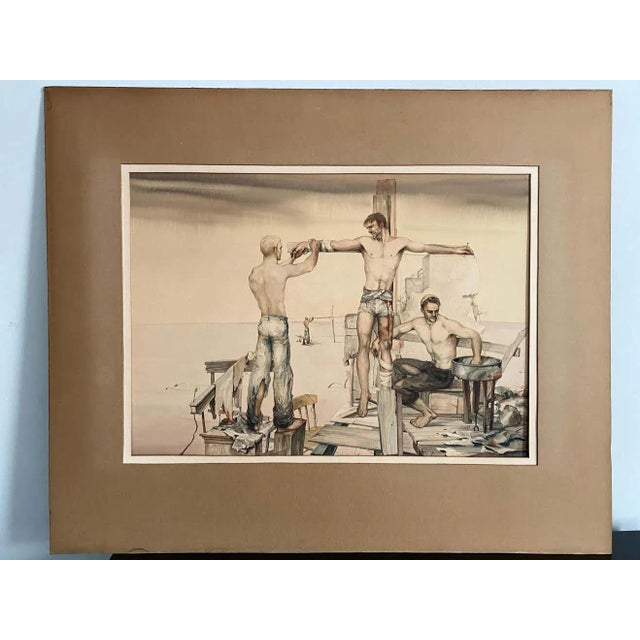1960s John Lear Watercolor "Aftermath" For Sale - Image 5 of 13