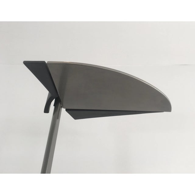 1980s Bruno Gecchelin for Gruppo Skipper. Floor Lamp in Grey Enamel with Mat Black Rub For Sale - Image 9 of 13