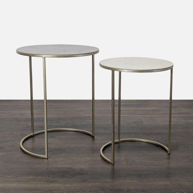 Modern West Elm Enamel Top Nesting Tables For Sale - Image 3 of 6